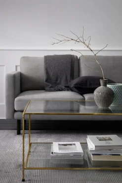 Ellos Home Sofabord Missi 120x60 cm Messing/klart glas Outlet