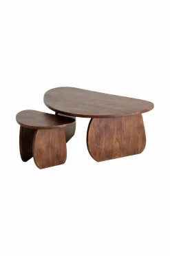 Ellos Home Sofabord Mushroom sæt med 2 stk. Mørkebrun Sale