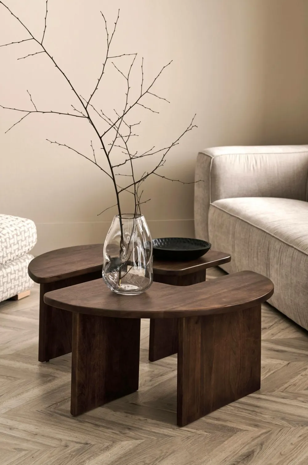 Ellos Borde>Home Sofabord Match Diameter 90 cm, 2 dele Brun