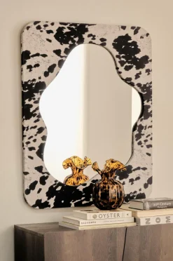 Ellos Home Spejl Cow Fur Sort/hvid Outlet