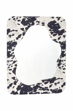 Ellos Home Spejl Cow Fur Sort/hvid Outlet