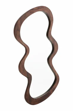 Ellos Home Spejl Wave Mørkebrun Online