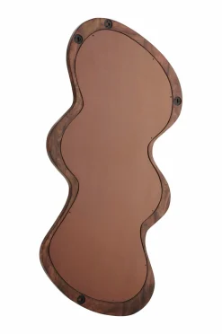 Ellos Home Spejl Wave Mørkebrun Online