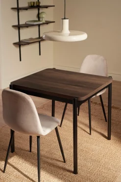 Ellos Home Spisebordssæt Gilda 2 Stolar, 75x85 cm Brun bord / beige stolar Best