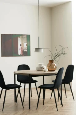 Ellos Home Spisebordssæt Gilda med 1 bord og 4 stole Natur bord/Sortstole Best