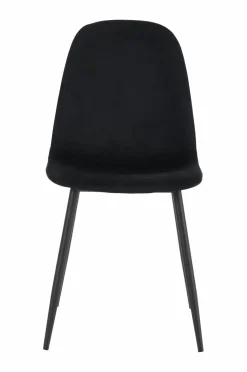 Ellos Home Spisebordssæt Gilda med bord 180x90 cm + 6 stole hvidlaseret bord / sort sammetsstole Online