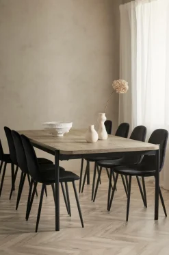 Ellos Spisegrupper>Home Spisebordssæt Gilda med 1 bord og 8 stole hvidt bord / sorte stole