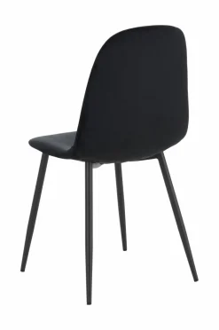 Ellos Home Spisebordssæt Gilda med bord 120x80 cm + 4 stole Hvidlakeret bord / sorte sammetsstole Clearance