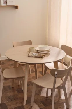 Ellos Home Spisegruppe Ridney med 1 bord + 4 stole Vitlaserad