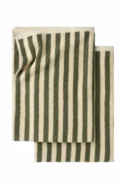 Ellos Home Sæt med frottéhåndklæder Stripe 2 dele Grøn farve Best