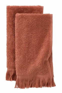 Ellos Badeværelsestekstiler>Home Sæt med frottéhåndklæder Molly 2 dele Mokkarosa