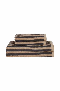 Ellos Home Sæt med frottéhåndklæder Stripe 4 dele Beige grå