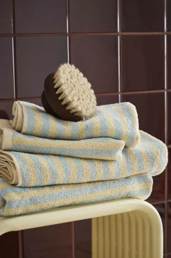 Ellos Home Sæt med frottéhåndklæder Stripe 4 dele Lyseblå Clearance