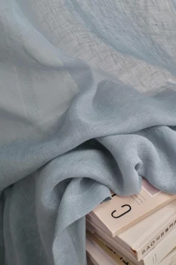 Ellos Stofprøver - Gardiner>Home Stofprøve Cleo i hør Dimblå