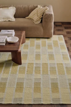 Ellos Home Uldvtæppe Flen Gul Clearance