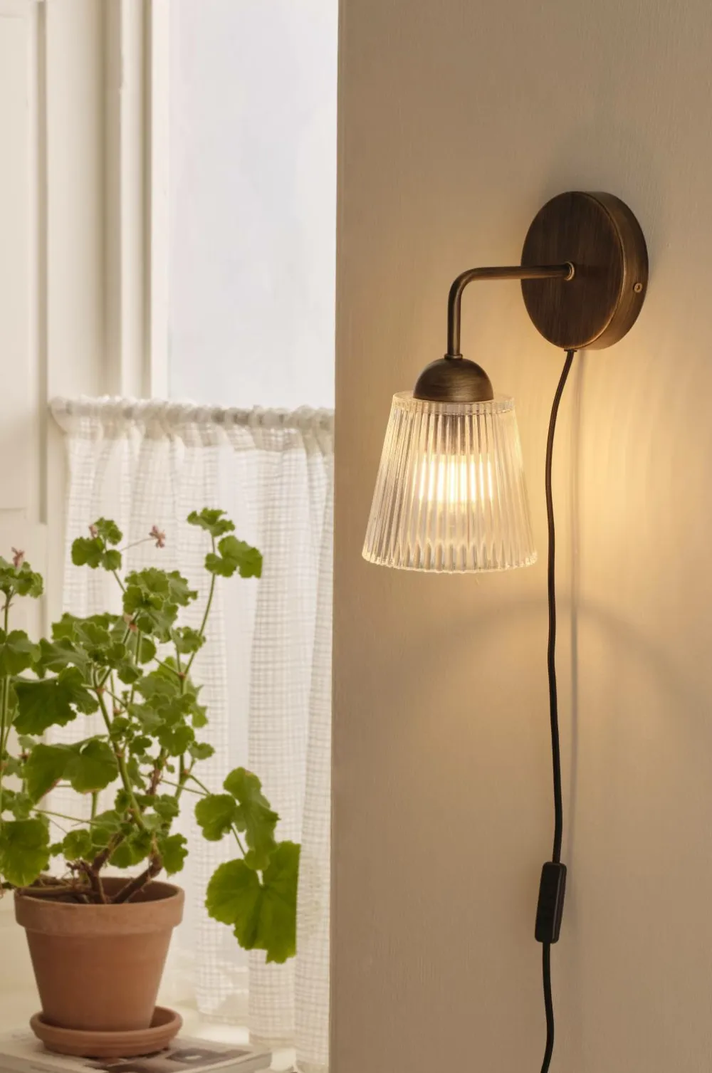 Ellos Væglamper>Home Væglampe Colin Klart glas/antikbrun