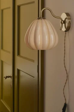 Ellos Væglamper>Home Væglampe Elba Painting shiny beige glass+antique gold iron