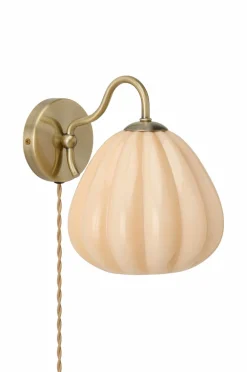 Ellos Væglamper>Home Væglampe Elba Painting shiny beige glass+antique gold iron