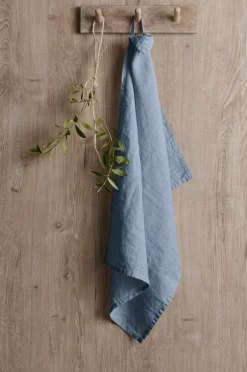 Ellos Home Viskestykke Malva i 100% hør Antikblå New