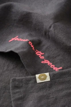 Ellos Home Viskestykke Elly i genanvendt halvlinned 2-pak Thundergrey Discount