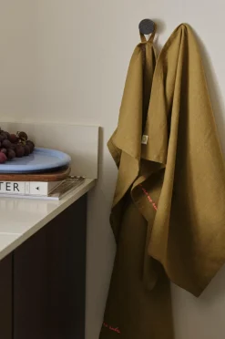 Ellos Home Viskestykke Elly i genanvendt halvlinned 2-pak Olivengrøn Discount