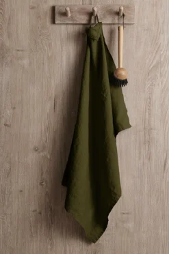 Ellos Køkkentekstiler>Home Viskestykke Malva i 100% hør Mørk olivengrøn