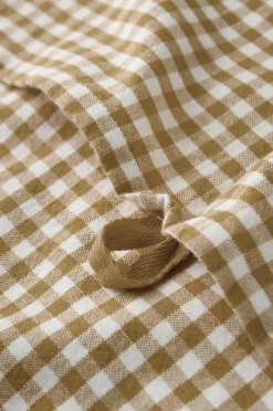 Ellos Home Viskestykke Ramona Check 2-pak Guldbrun Online