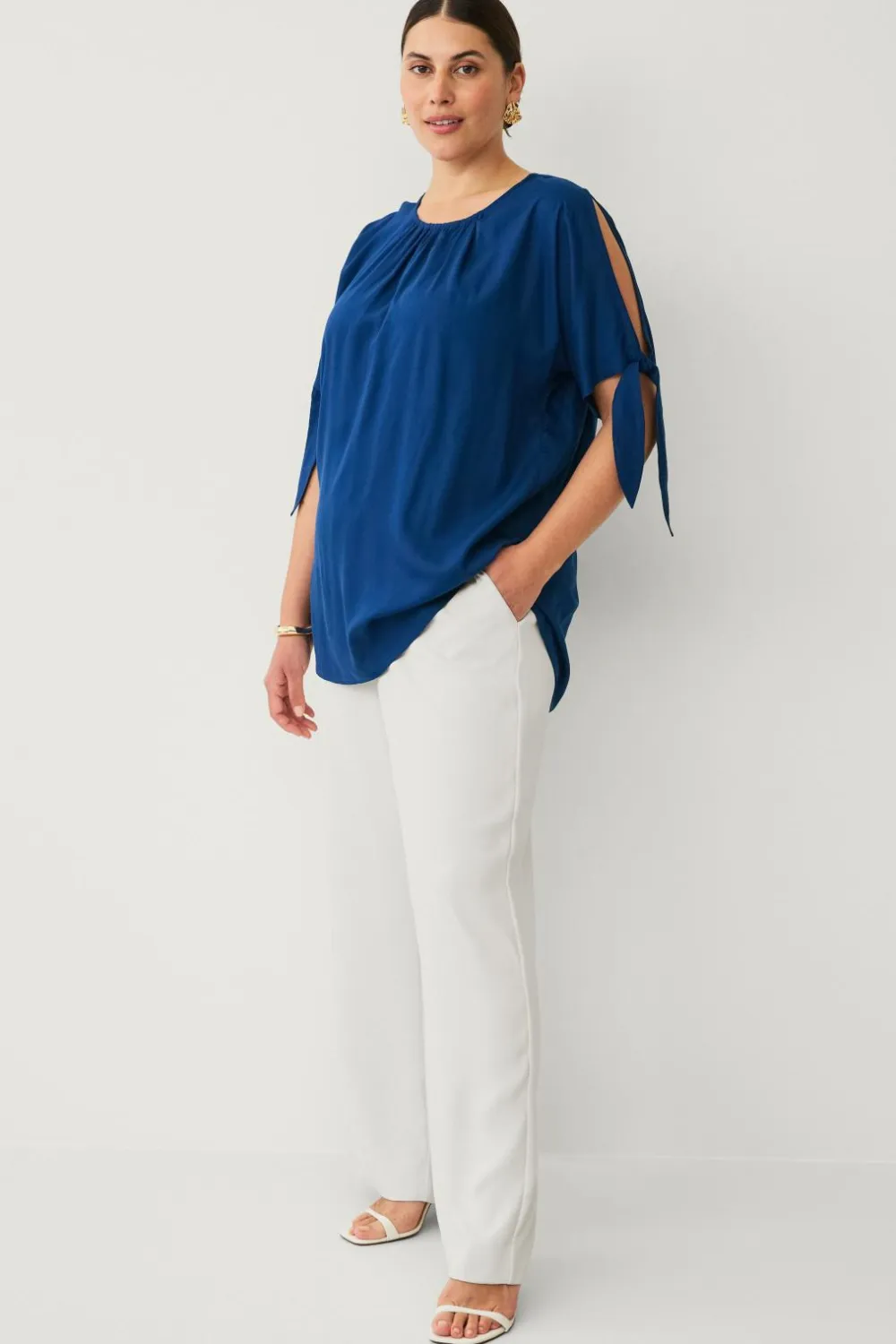 Ellos Tunikaer|Skjorter & Bluser>Plus collection Tunika med korte ærmer Blå