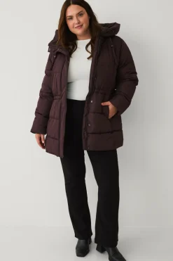 Ellos Jakker & Frakker>Plus collection Foret, kort frakke mørk brun