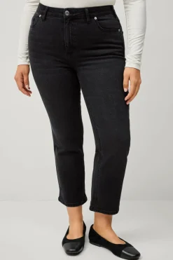 Ellos Jeans>Plus collection Jeans Straight Cropped Black wash