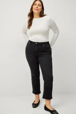 Ellos Jeans>Plus collection Jeans Straight Cropped Black wash