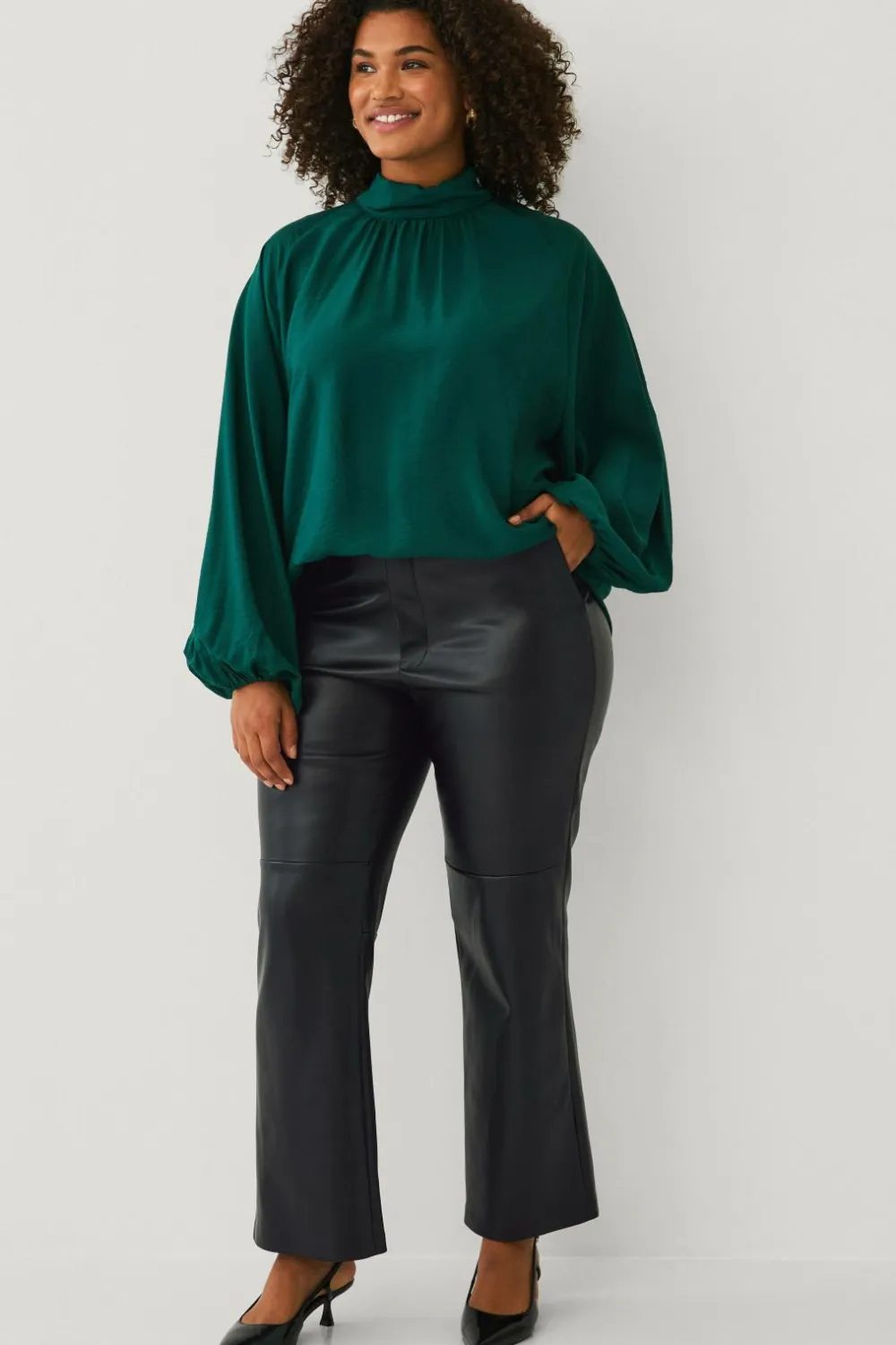 Ellos Plus collection Bluse med afslappet pasform Grøn Discount