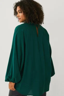 Ellos Plus collection Bluse med afslappet pasform Grøn Discount