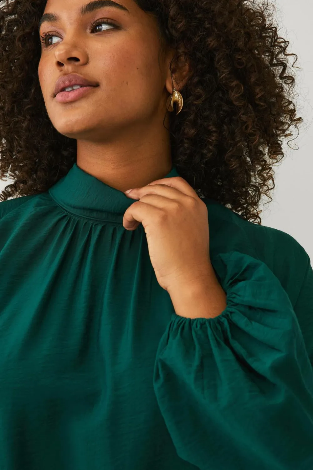 Ellos Plus collection Bluse med afslappet pasform Grøn Discount