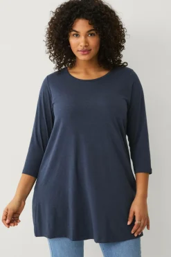 Ellos Plus collection Tunika i bomuld/viskose Marineblå New