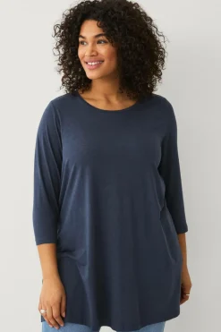 Ellos Plus collection Tunika i bomuld/viskose Marineblå New