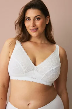 Ellos Plus collection Blød BH med blondedetaljer Hvid