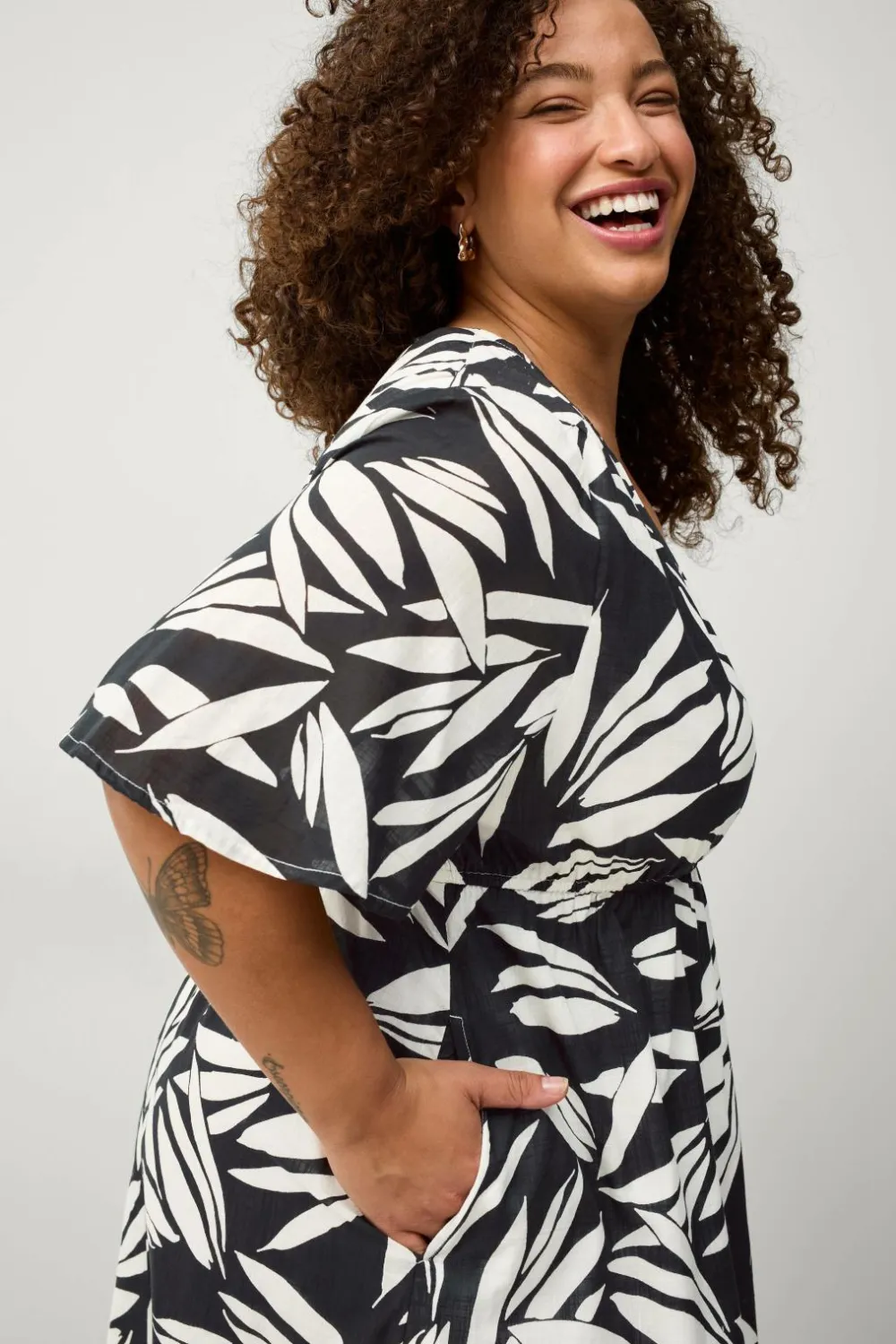 Ellos Plus collection Kjole Signe Sortmønstret New