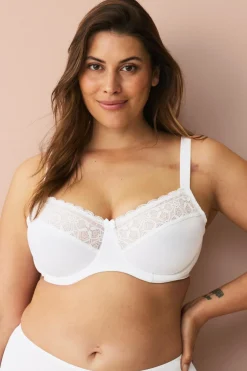 Ellos Bh'Er>Plus collection Minimiser bøjle-bh med meshforede skåle Hvid
