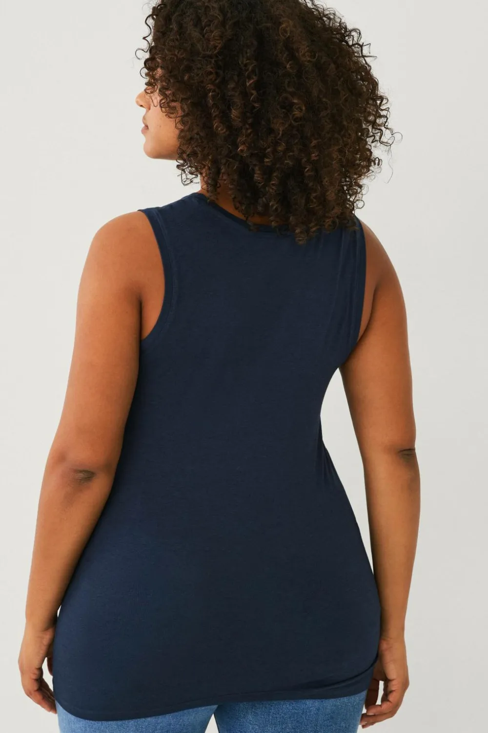 Ellos Toppe & Tank-Toppe>Plus collection Undertrøje i bomuld/viskose Marin