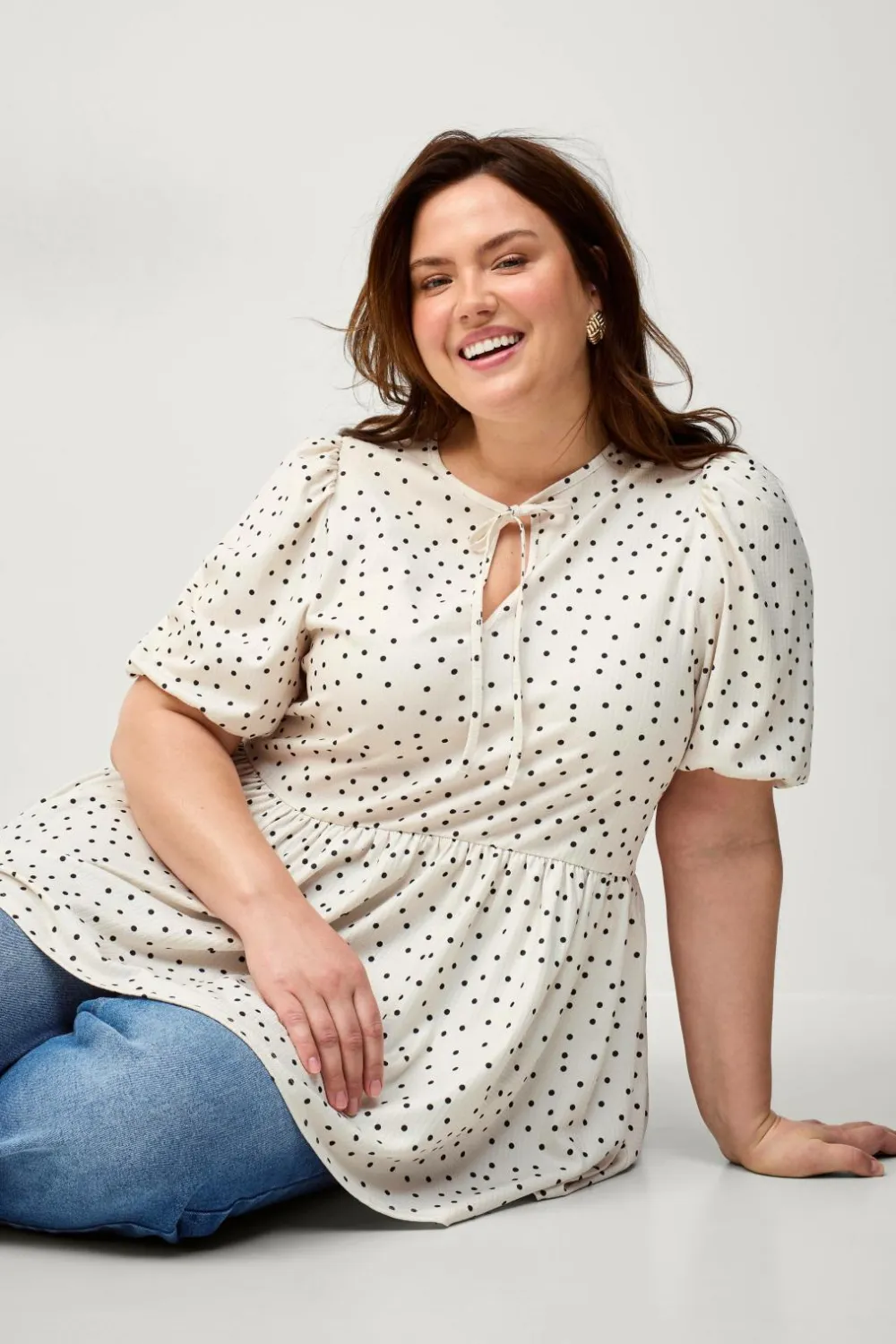 Ellos Tunikaer>Plus collection Tunika Paula Hvid/sort