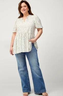 Ellos Tunikaer>Plus collection Tunika Paula Hvid/sort