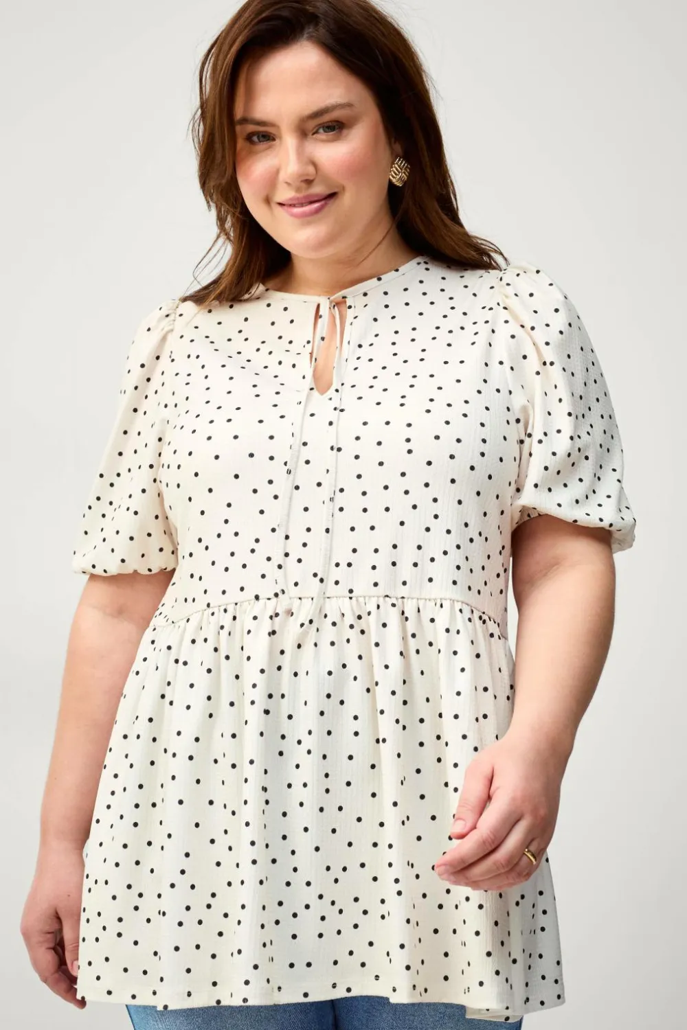 Ellos Tunikaer>Plus collection Tunika Paula Hvid/sort