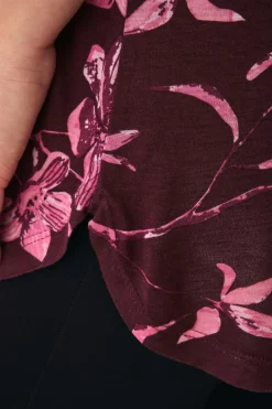 Ellos Plus collection Tunika med A-linje design Rød/rosa blomstret Outlet