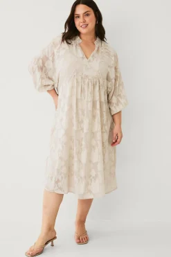 Ellos Kjoler>Plus collection Kjole Beige