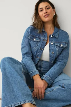 Ellos Plus collection Cowboyjakke Blå Discount