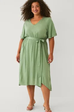 Ellos Kjoler>Plus collection Kjole med korte ærmer Grøn