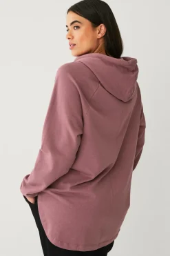Ellos Plus collection Sweatshirt med hætte og lynlås Rosa Sale