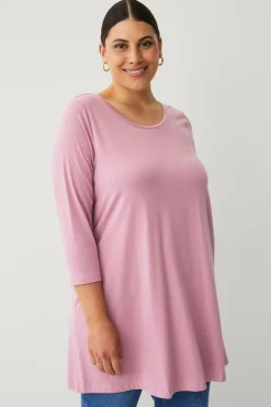 Ellos Tunikaer>Plus collection Tunika i bomuld/viskose Rosa