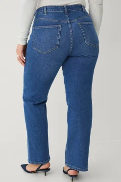 Ellos Plus collection Jeans Straight Wide Mid blue New